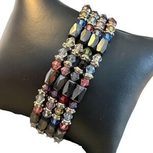 Necklace Bracelet Ankle Magnetic Health Therapy Hematite Multicolored Wrap 34 in